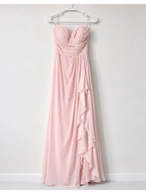 Bill Levkoff Style 987 Petal Pink Chiffon Bridesmaid Gown Dress Size 12